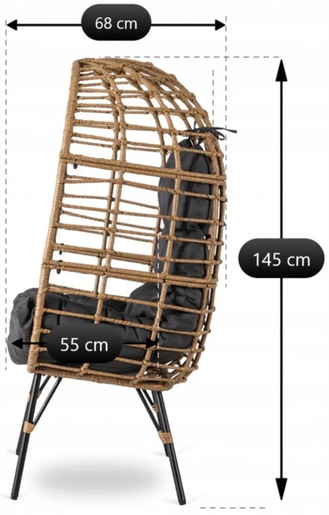 Kerti Pihenőfotel Szürke Színben. MADISON