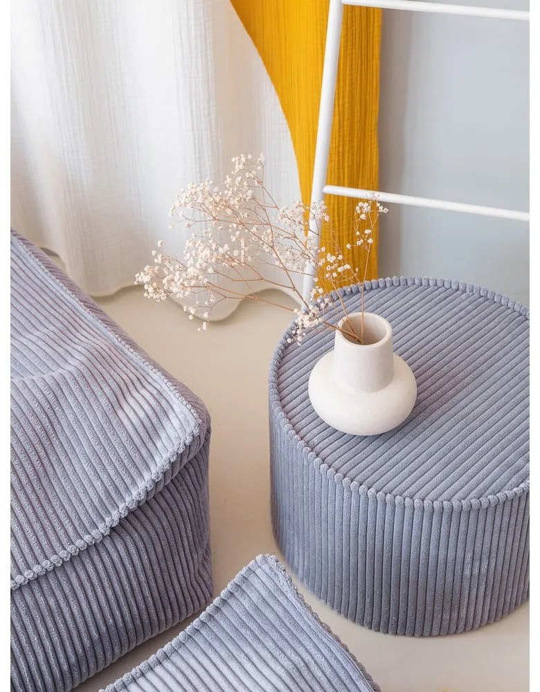 Kék kordbársony gyerek puff – Wigiwama