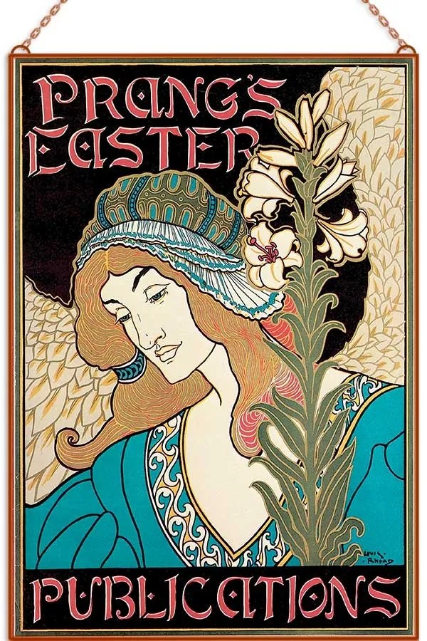 Szecessziós kép - Prang&#039;s Easter üvegkép, falikép