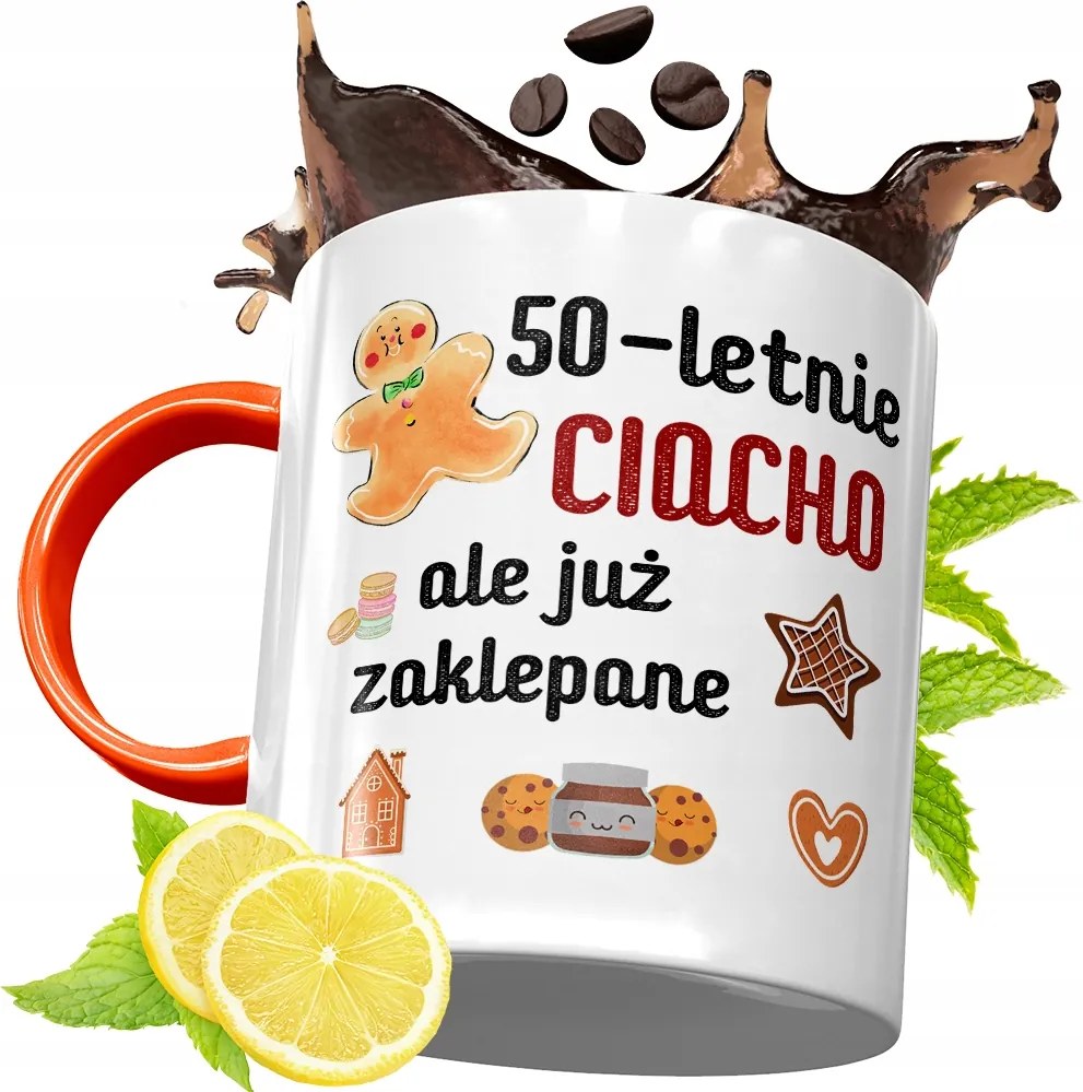 Narancssárga Szülinapi Bögre 50 50STE Ajándék fényképes nyomtatással