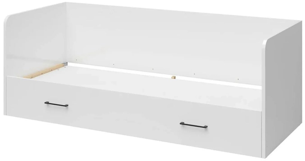 Egyszemélyes széthúzható ágy 80 cm Tetrix 13 (fényes fehér) (tárolóhellyel). 1098494