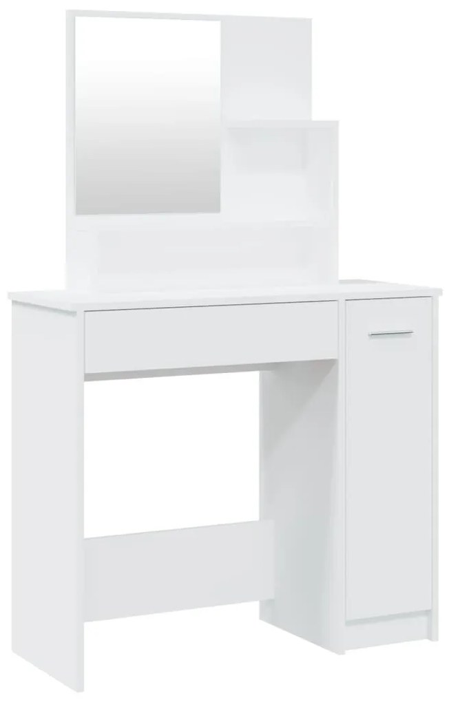 fehér fésülködőasztal tükörrel 86,5 x 35 x 136 cm