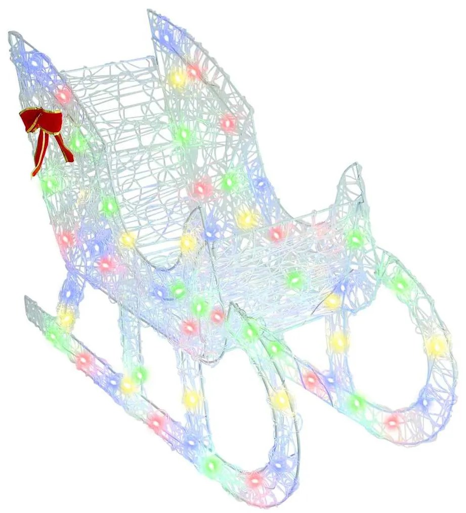 Rénszarvas húzta szán színes 70 x 26 x 128,5 cm Akril