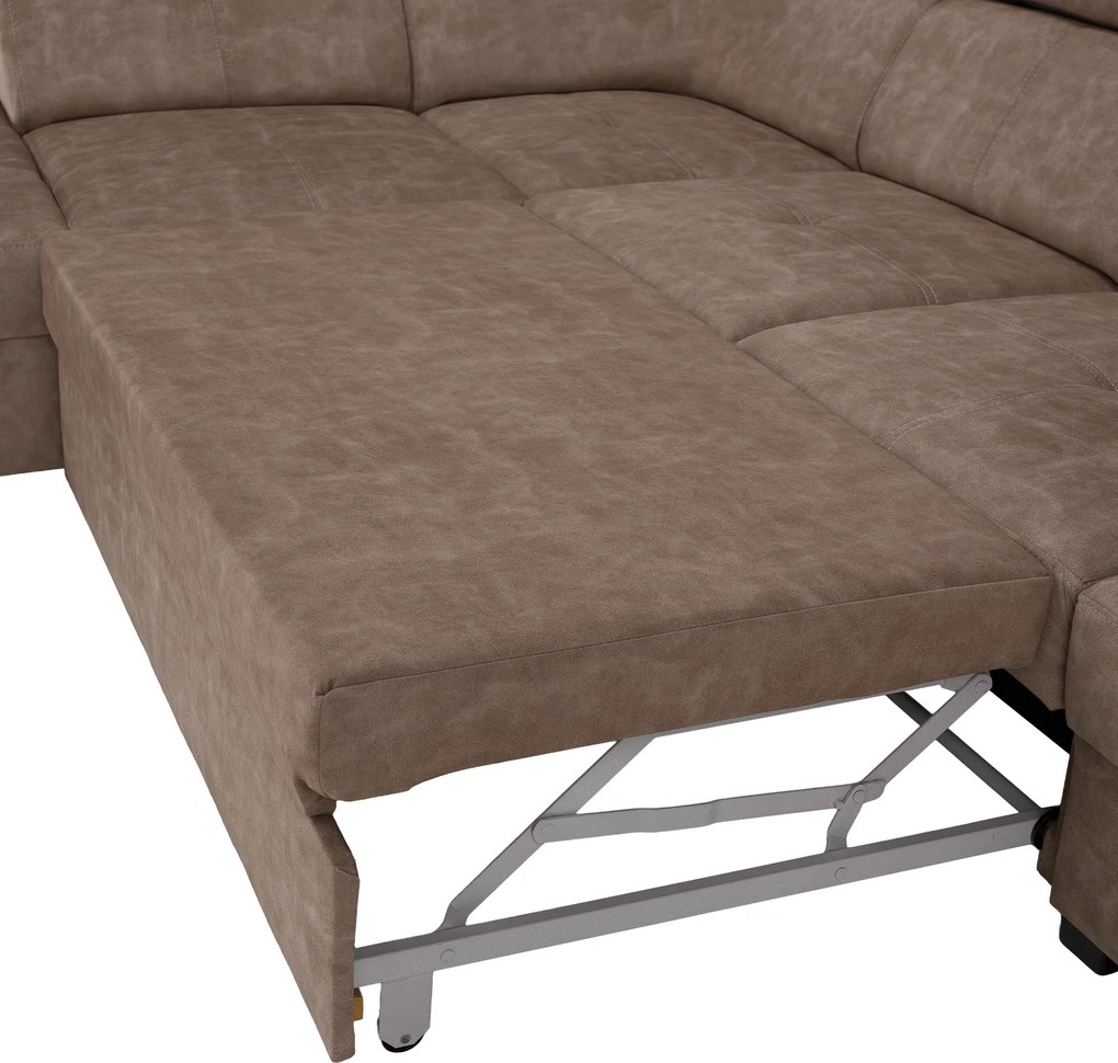 Ülőgarnitúra, bézs, balos, MALAGA BIG