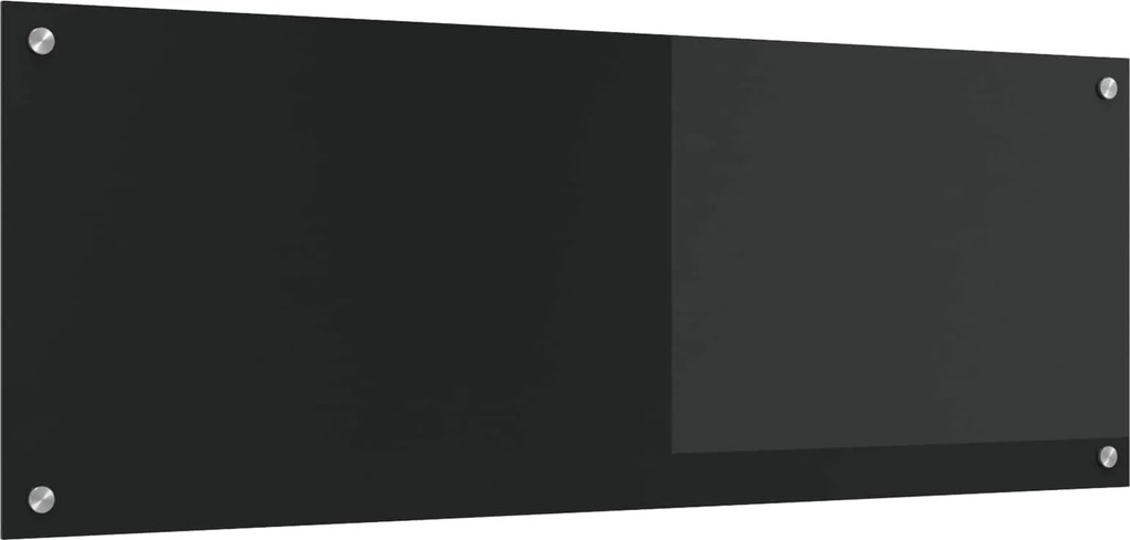vidaXL Konyhai splashback Fekete 110 x 40 cm edzett üveg