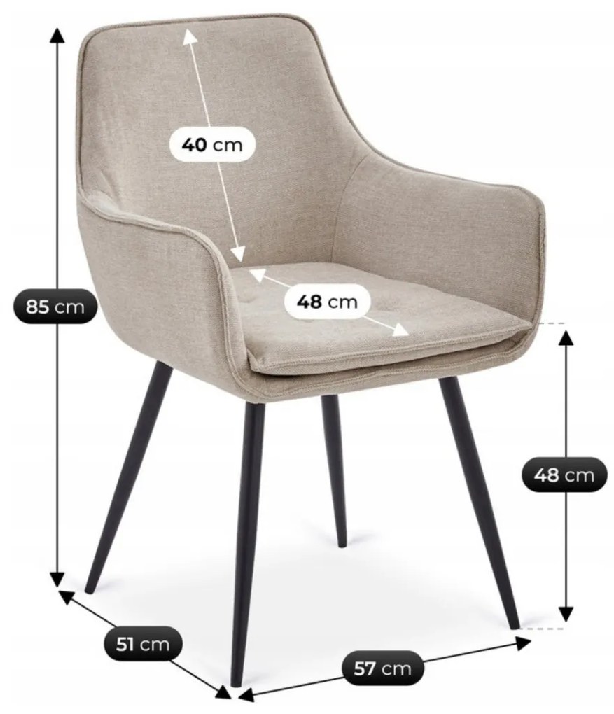 EDRICK krém színű szövet étkezőszék