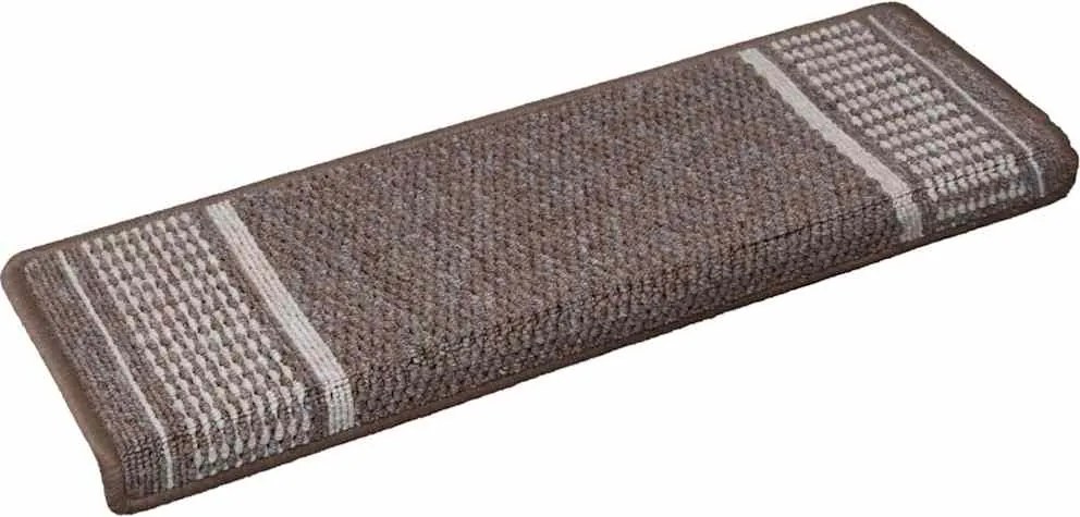 vidaXL Öntapadós lépcsőszőnyegek 15 pcs Barna 65 x 21 x 4 cm