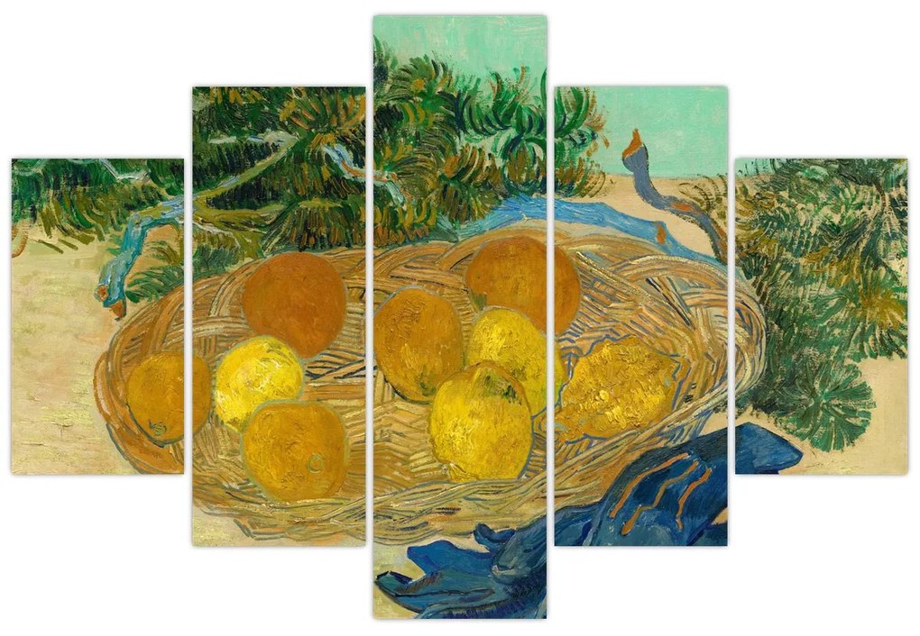 Kép - Vincent van Gogh, Still Life of  Oranges and Lemons with  Blue Gloves, reprodukciók (150x105 cm)