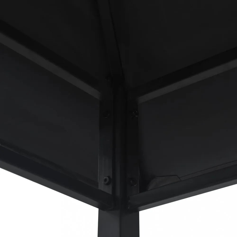 antracitszürke acél grillpavilon 240 x 150 x 255 cm