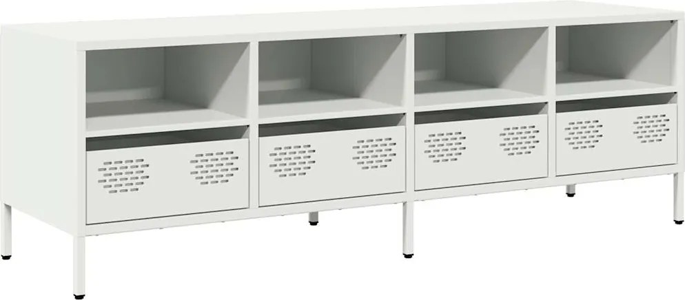 vidaXL fehér hidegen hengerelt acél TV-szekrény 135 x 39 x 43,5 cm