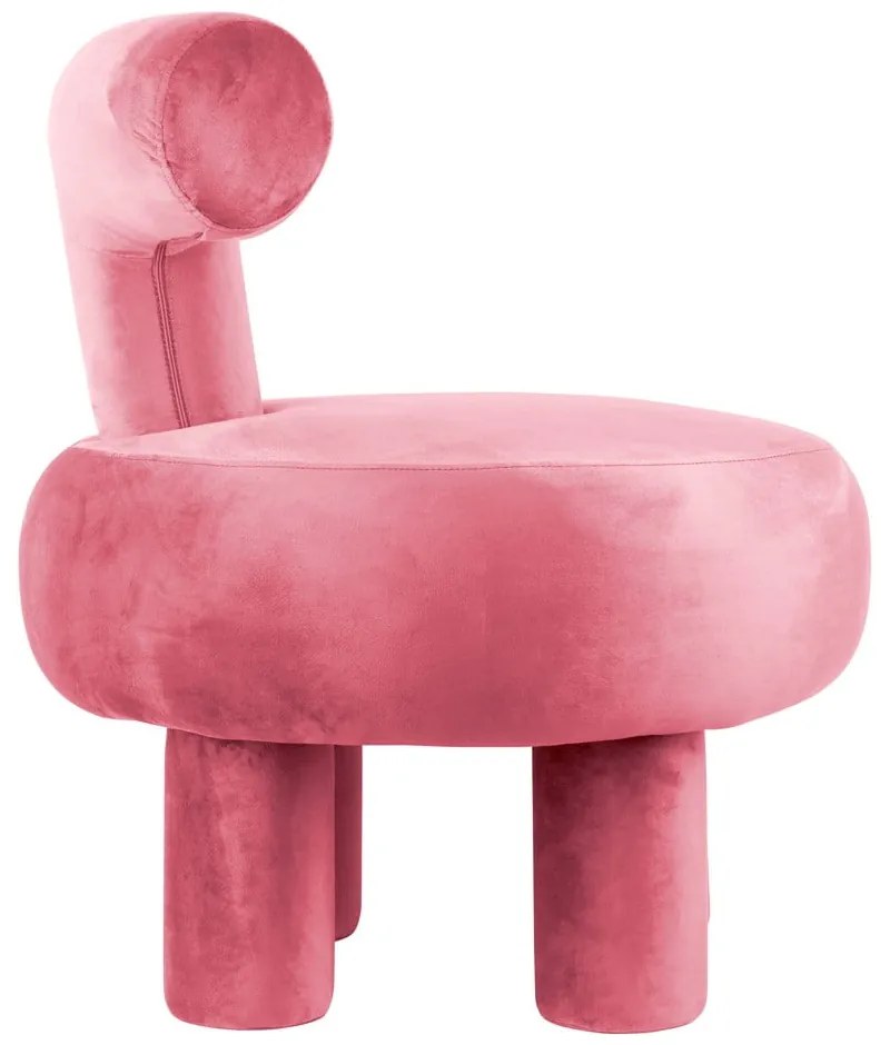 Rózsaszín bársony fotel Abrazo – Leitmotiv