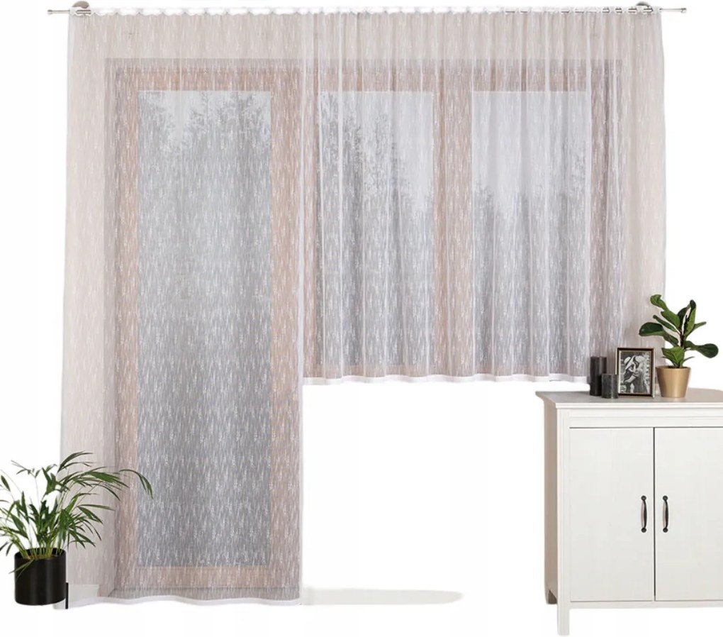 Jacquard függöny Eva vállpántos 140x250 fehér