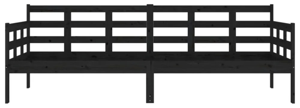 fekete tömör fenyőfa kanapéágy 80x200 cm