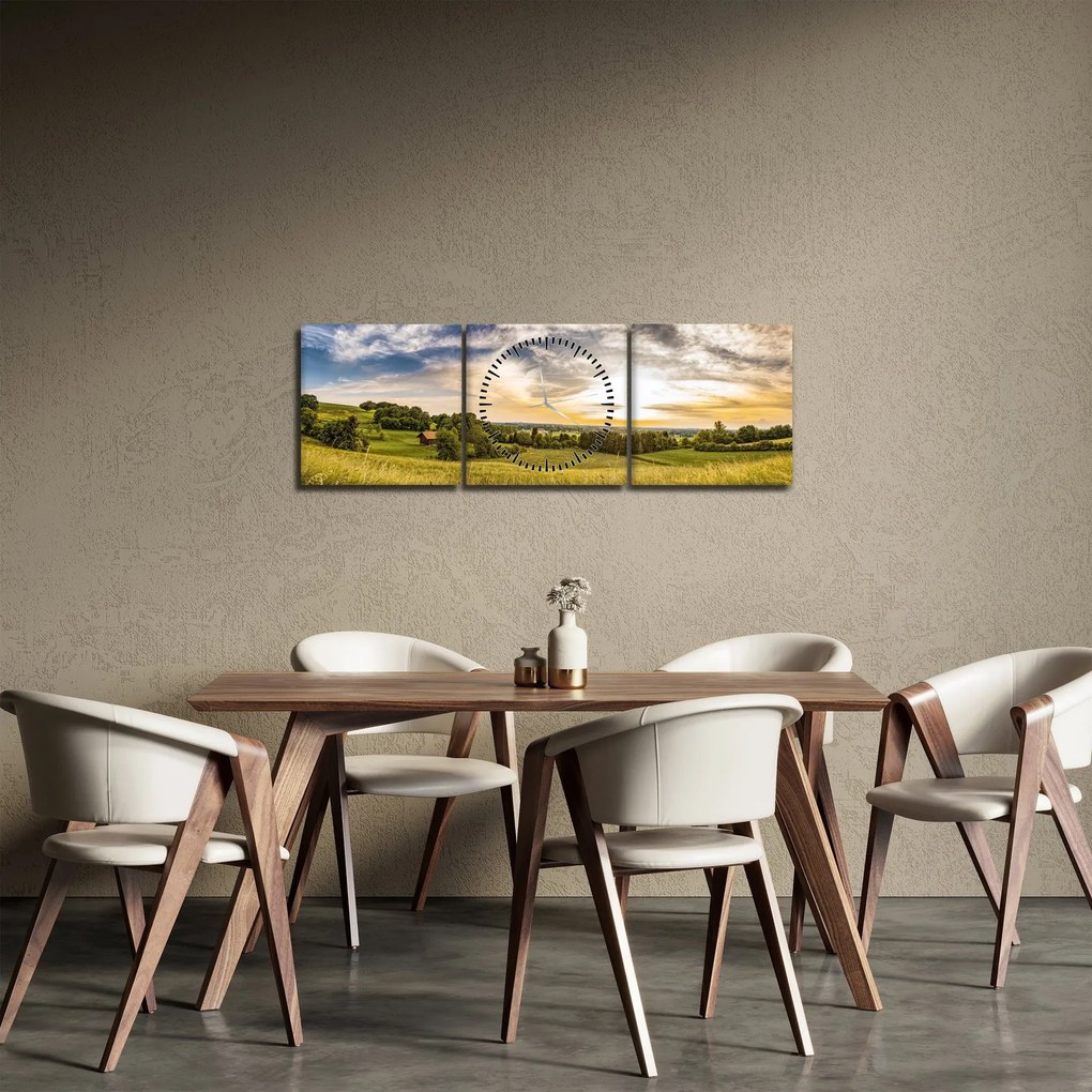 Tájkép (órával) (90x30 cm)