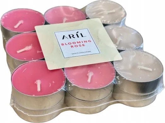 Illatgyertyák Aril Rózsa teamécsesek18 db 4 cm