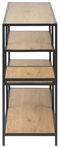 SARON könyvespolc, tölgy/fekete színben