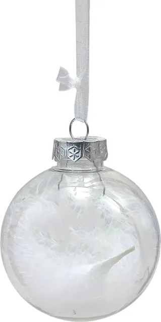 12 db-os karácsonyi dísz szett WHITE FEATHER 9 cm, fehér