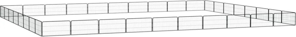 vidaXL 36-paneles fekete porszórt acél kutyakennel 100 x 50 cm