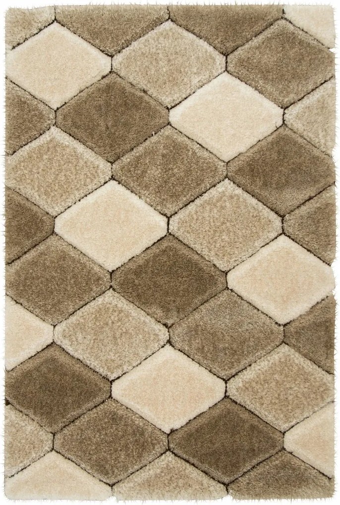 Puha Szőnyeg Csillogó Vastag Shaggy Rombusz Szeletek California 160x220 cm