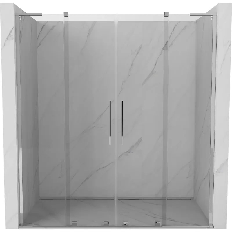 Mexen Velar L Duo, tolózuhanyajtó nyitáshoz 170 cm, 8 mm átlátszó üveg, króm, 871-170-003-02-01