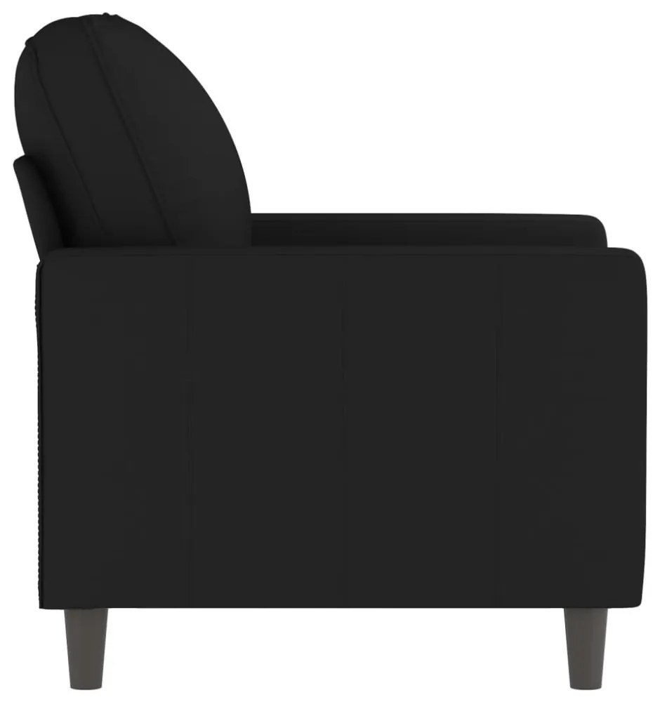 fekete bársony kanapéfotel 60 cm