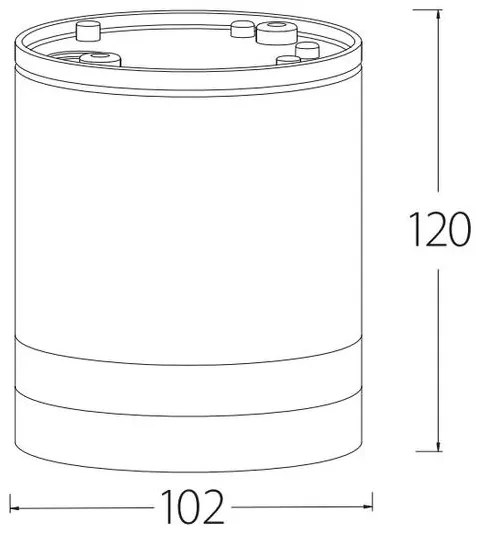 Lámpa Mennyezeti lámpatest RIVEN, aluminium, 102x120, IP54, MAX.35W, kör, grafit