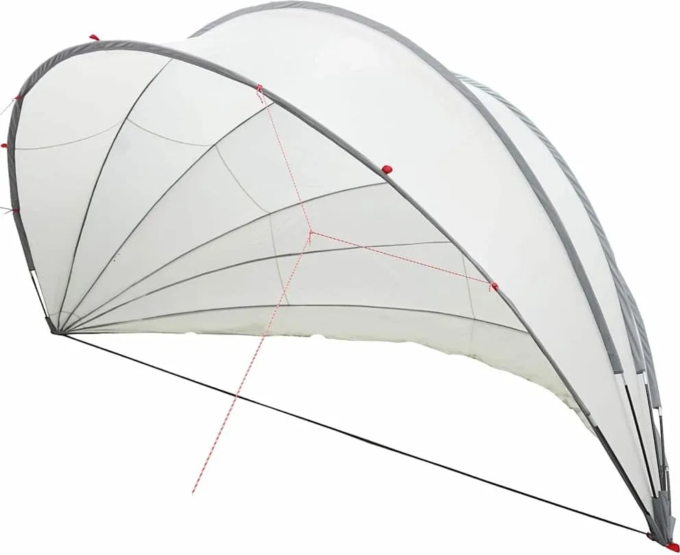 vidaXL Medence kupola Szürke és narancs 592 x 590 x 275 cm
