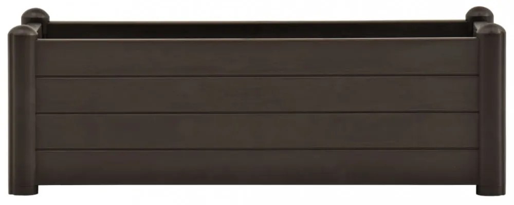 kávészínű kerti PP magaságyás 100 x 43 x 35 cm