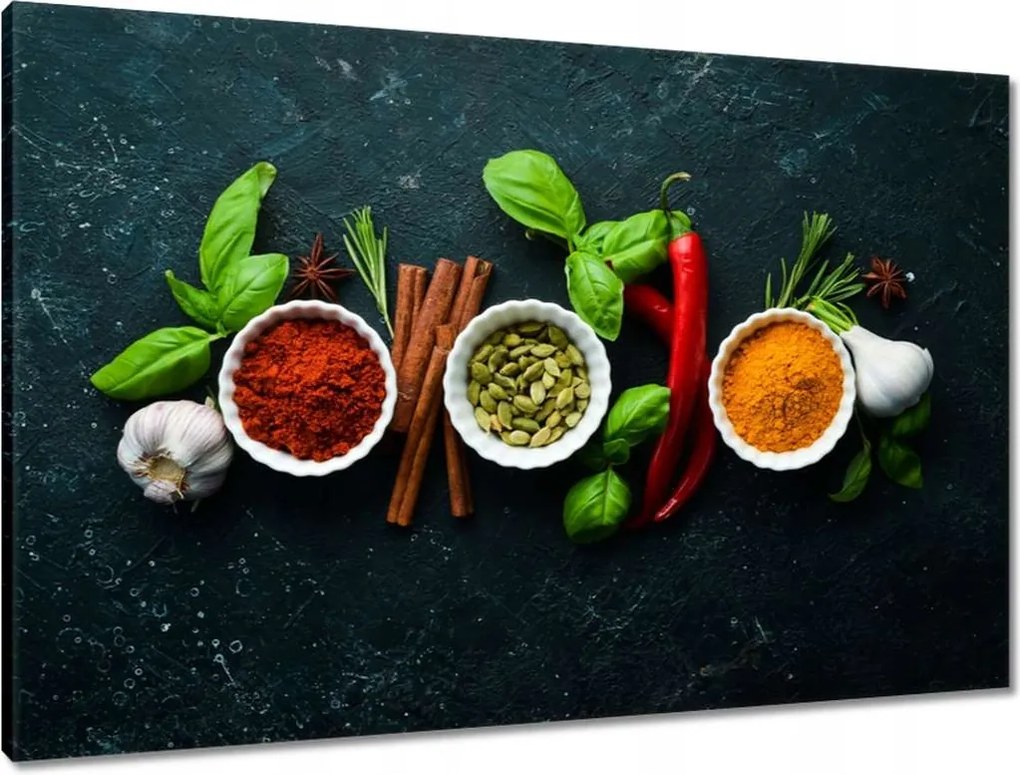 Vászonkép 90x60 Egészséges konyha Fűszerek