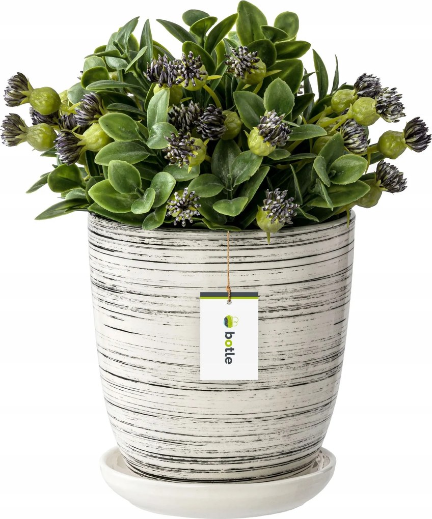 Kerámia kaspó 29x30 cm beton talppal