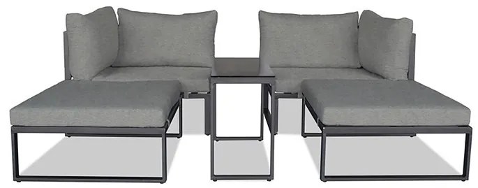 Kerti Bútorszett, Fém + Szövet, Szürke. AZ-L1761 SIL