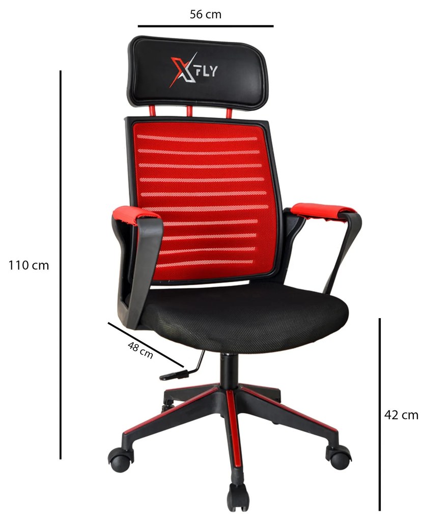 Irodai gamer szék Vamivo 1 (piros + fekete) . 1093818