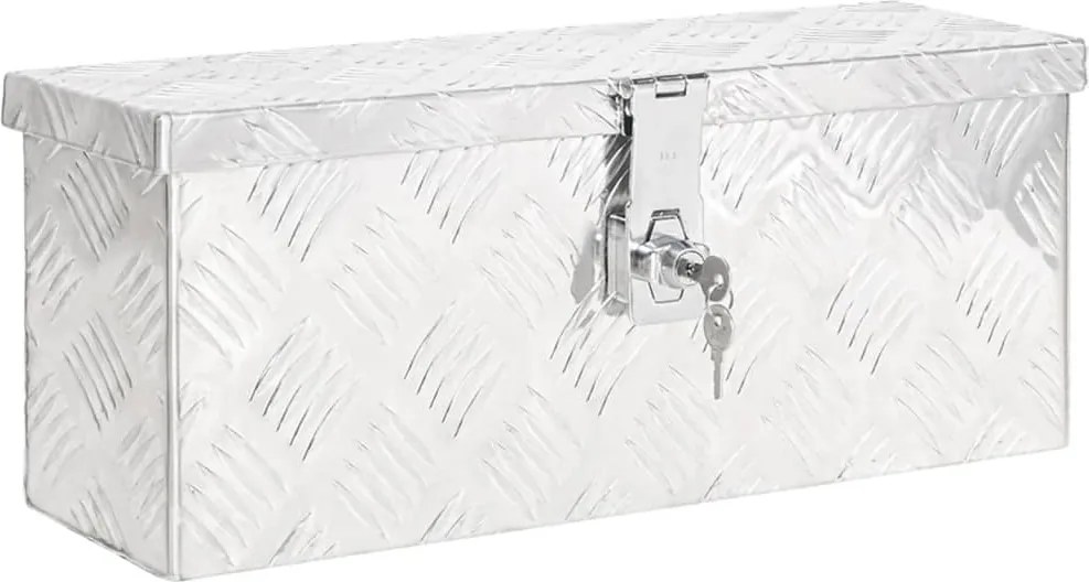 vidaXL ezüstszínű alumínium tárolóláda 50 x 15 x 20,5 cm