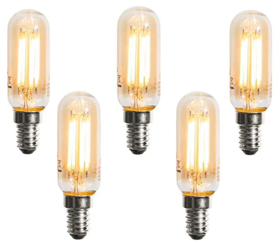 E14 szabályozható LED izzó 5 db-os szett arany T25 4W 300 lm 2200K
