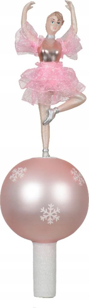 Karácsonyfadísz rózsaszín balerina 29cm