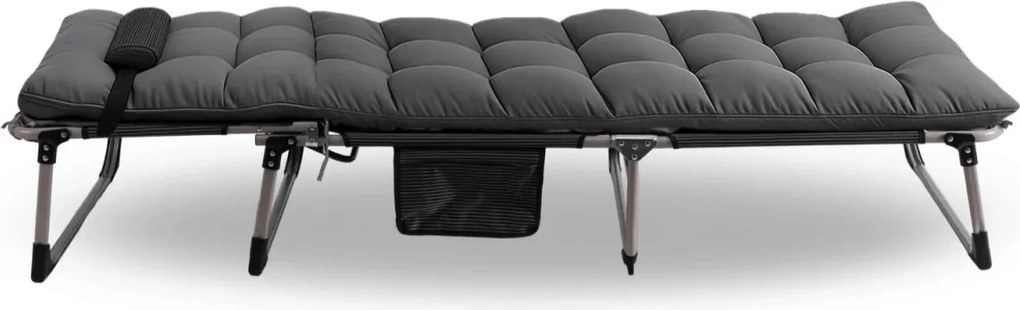 Napozóágy, kárpitozott kerti pihenőágy szürke színben. VENUS