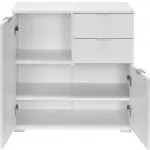 Casaria® Fehér komód 2 ajtóval és fiókokkal