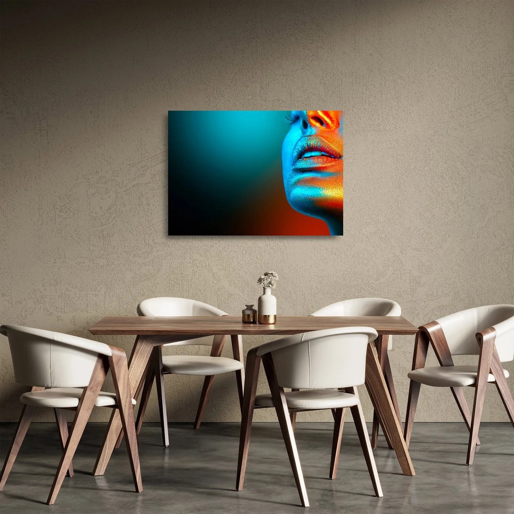 Kép - Csillogó arc (üvegen) (70x50 cm)