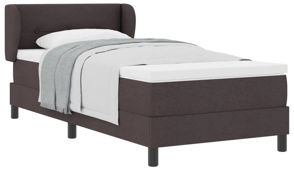 Boxspring Ágy Mattal Sötétbarna 80x200 cm Szövet