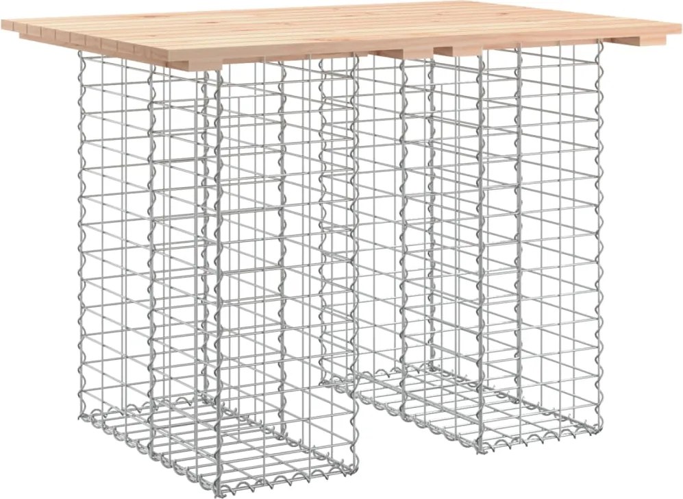 vidaXL tömör fenyőfa kerti asztal gabion mintával 100 x 70 x 72 cm