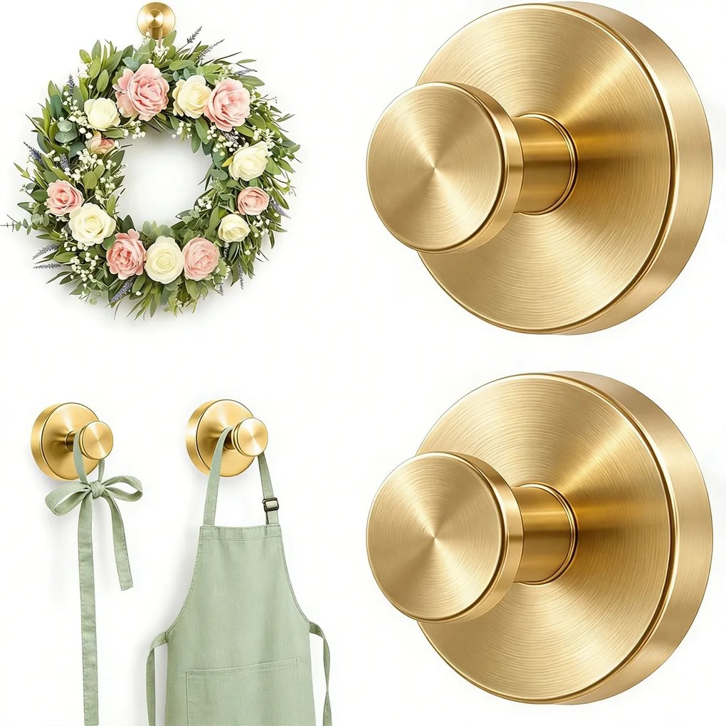 Fali törölközőtartó tapadókorongos fürdőszobai fúrás nélkül 2db