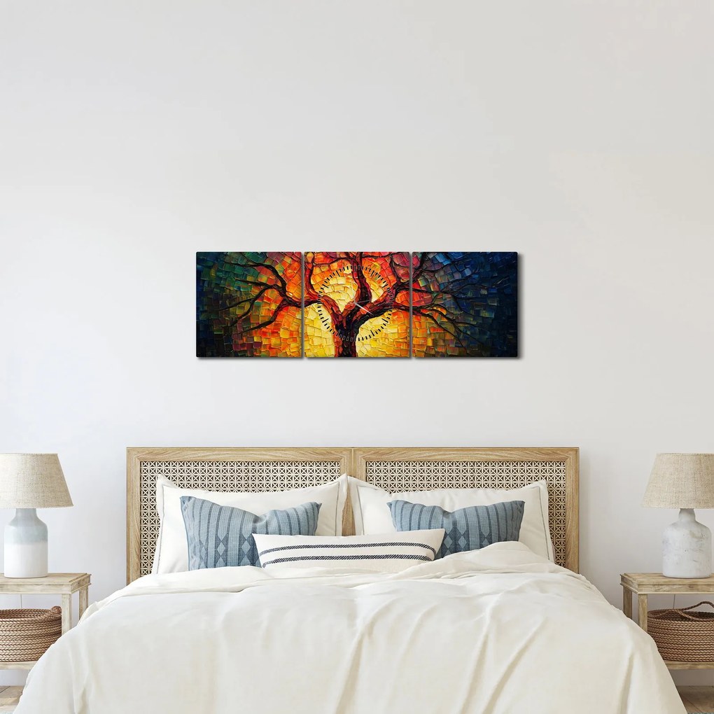 Kép - Az élet fája mozaikban (órával) (90x30 cm)