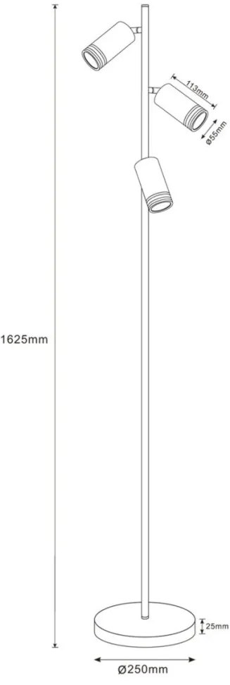Polux ROMA 327581 Állólámpa 3x10W/GU10 IP20