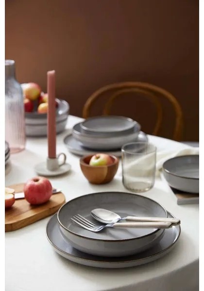 12 darabos étkészlet szürke/porcelán