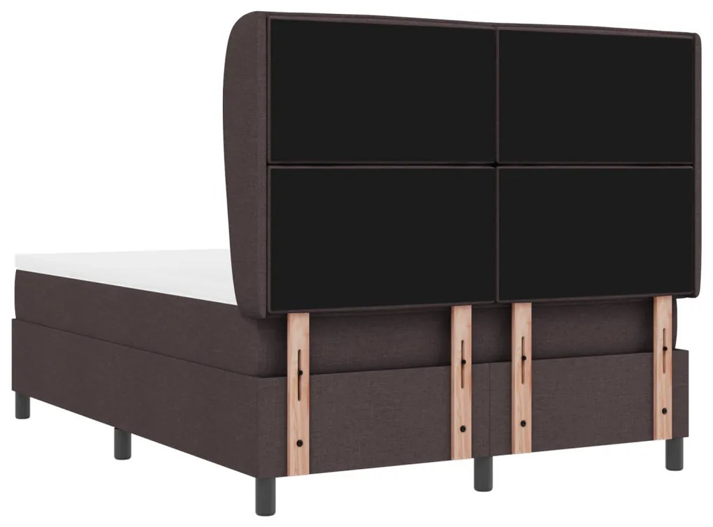 Boxspring Ágy Mattal Sötétbarna 140x190 cm Szövet