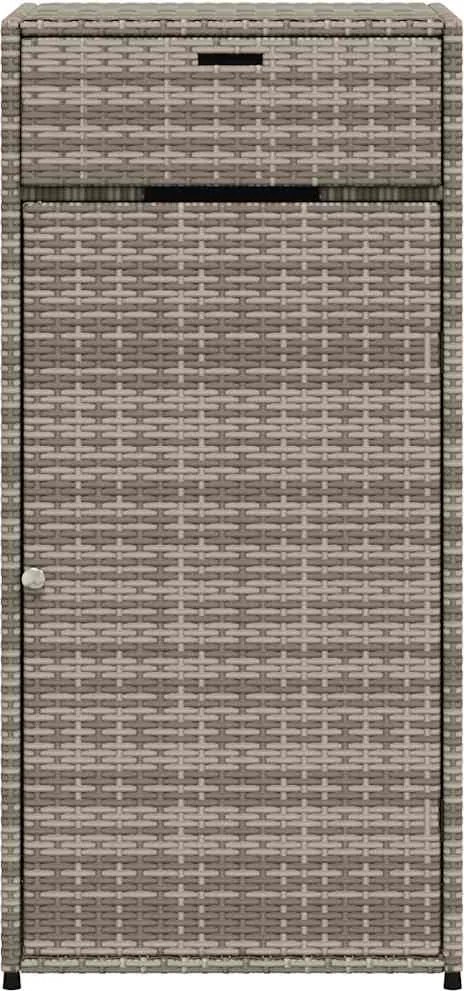 vidaXL szürke polyrattan kerti tárolószekrény 55 x 55 x 111 cm