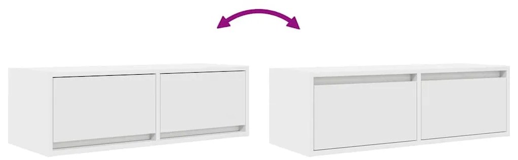 2 db fehér szerelt fa TV-szekrény 80x31x25,5 cm