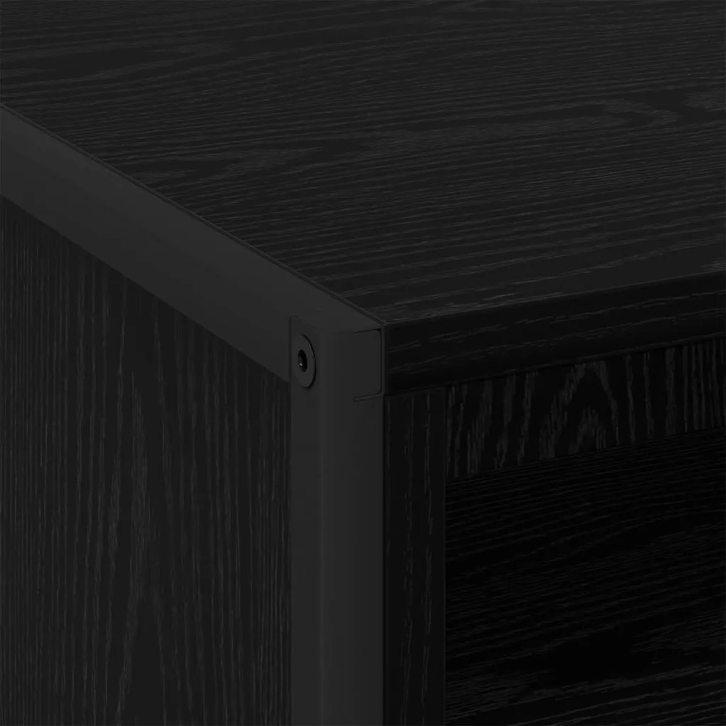 vidaXL Éjjeli asztal fiókkal Fekete tölgy 50 x 39,5 x 50 cm Faanyag