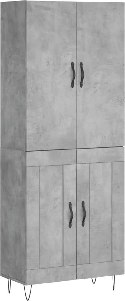 vidaXL betonszürke szerelt fa magasszekrény 69,5 x 34 x 180 cm