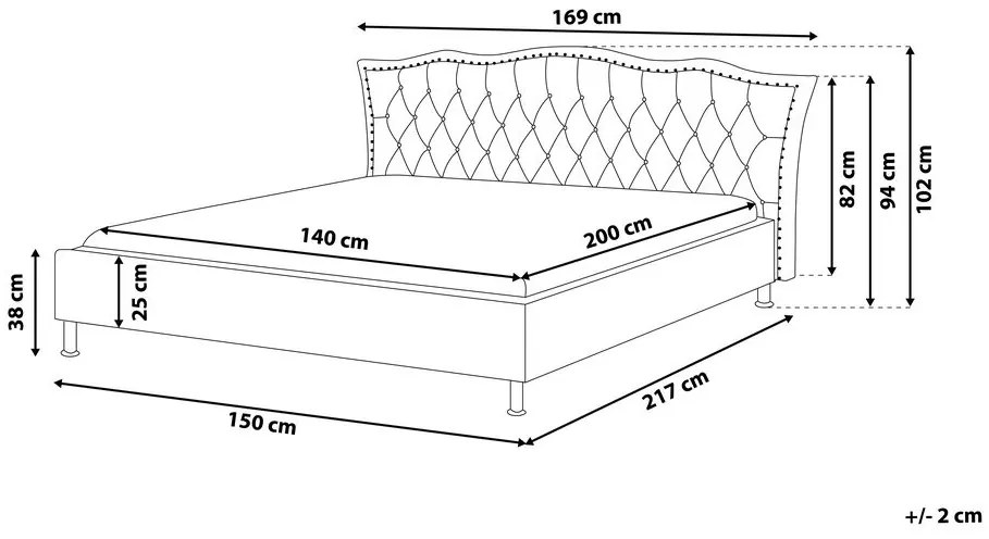 Franciaágy 140 cm MATH (ágyráccsal) (fehér). 1007342
